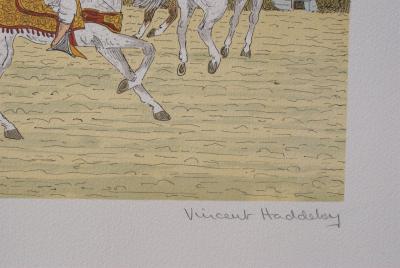 Vincent HADDELSEY: Arab Horsemen, Original Signed Lithograph 2