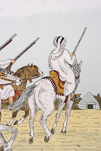 Vincent HADDELSEY: Arab Horsemen, Original Signed Lithograph 2