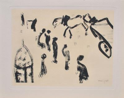 Albert MARQUET : Rue passante à Hambourg, Gravure signée 2