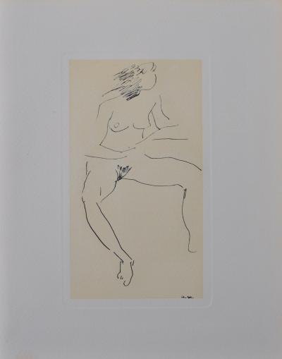 Albert MARQUET : Jeune fille nue en attente , Gravure signée 2