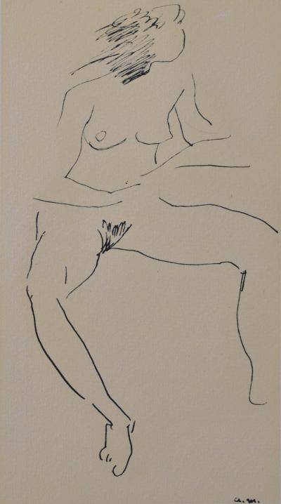 Albert MARQUET : Jeune fille nue en attente , Gravure signée 2
