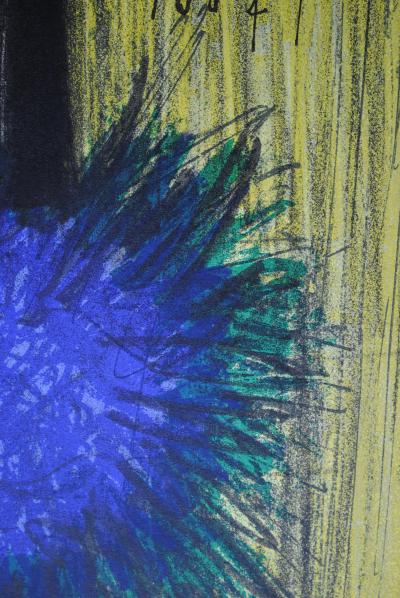 Bernard BUFFET : Le bouquet violet, Lithographie originale signée, 1967, MOURLOT 2