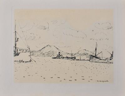 Albert MARQUET : Le port à Tunis, Gravure signée 2