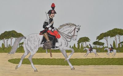 Vincent HADDELSEY : Garde républicain, Lithographie originale signée 2