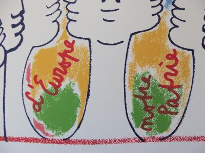 Jean COCTEAU : Europe - Décision difficile, Lithographie signée 2