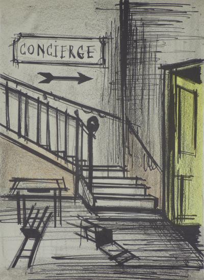 Bernard BUFFET : Concierge, Lithographie originale 2