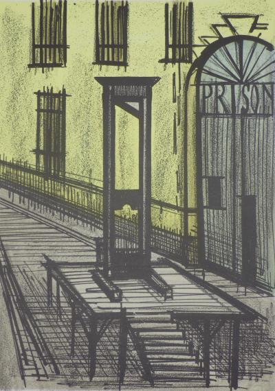 Bernard BUFFET : La Guillotine, Lithographie originale 2