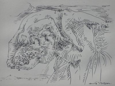 André MASSON : L'Idylle, Gravure signée, 1951 2