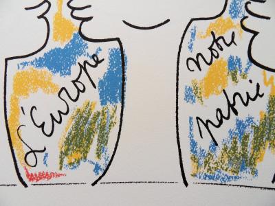 Jean COCTEAU : Europe - le conseil des sages, Lithographie signée 2