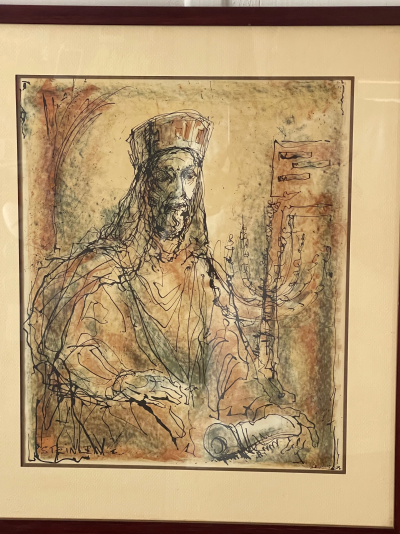 Aime Daniel Steinlen - Le roi Salomon -  Lithographie signée encadrée