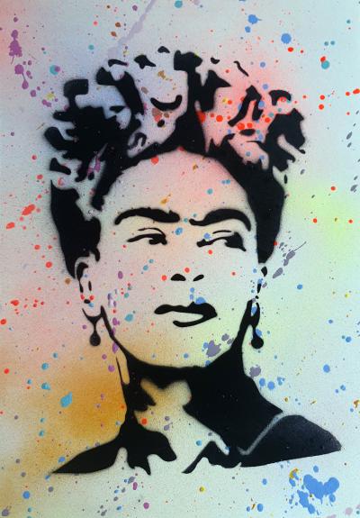 SPACO - Frida Kahlo stencil, 2024 - pop street art painting 2