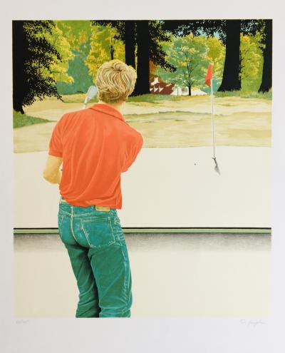 Patrick HEUGHE - Sur le green, 1990 - Lithographie originale signée 2