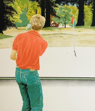 Patrick HEUGHE - Sur le green, 1990 - Lithographie originale signée 2