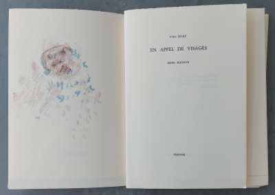 Henri MICHAUX & Yves PEYRE - En appel de visages (1983) - Livre en  édition originale, signé au crayon au colophon 2