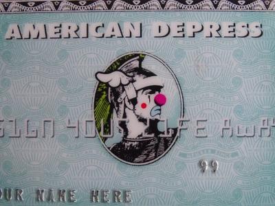 D*Face et Banksy - Carte de crédit American Depress - Estampillée BANKSY 2