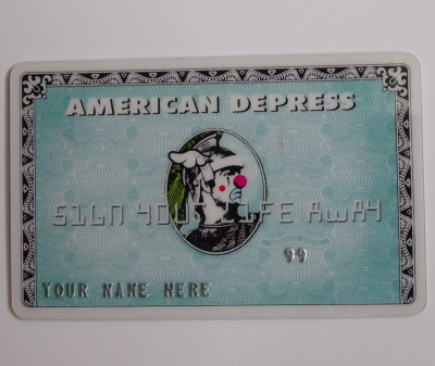 D*Face et Banksy - Carte de crédit American Depress - Estampillée BANKSY 2