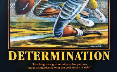 Ernie BARNES : Football (Détermination), sérigraphie signée, 1999 2