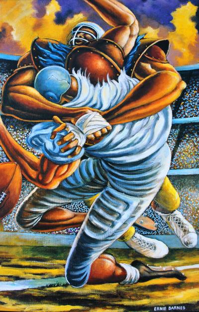 Ernie BARNES : Football (Détermination), sérigraphie signée, 1999 2