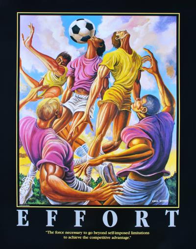 Ernie BARNES : Football (Effort), SERIGRAPHIE signée, 1999 2