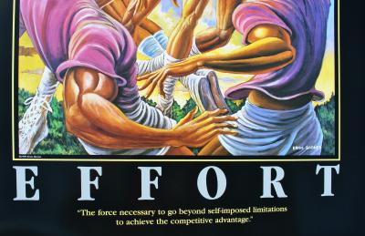 Ernie BARNES : Football (Effort), SERIGRAPHIE signée, 1999 2