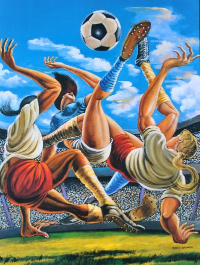 Ernie BARNES : Football (Excellence), SERIGRAPHIE signée, 1999 2