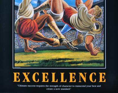 Ernie BARNES : Football (Excellence), SERIGRAPHIE signée, 1999 2