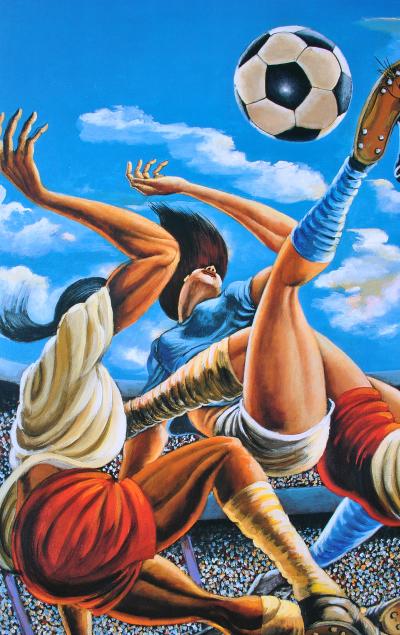Ernie BARNES : Football (Excellence), SERIGRAPHIE signée, 1999 2