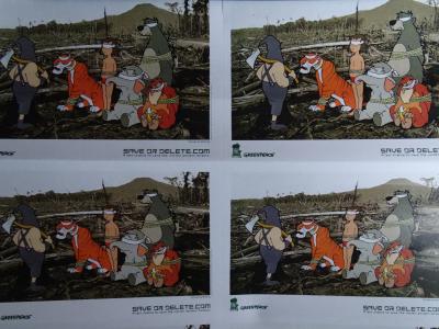 BANKSY - Enregistrer ou supprimer, Greenpeace, 2002 - Autocollants 2