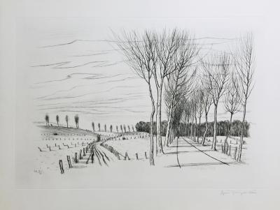 André JACQUEMIN - Le chemin, 1979, Eau-forte originale signée 2