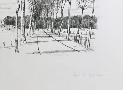 André JACQUEMIN - Le chemin, 1979, Eau-forte originale signée 2