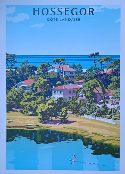 E. Paul Champseix (d’après) - Pinède à Hossegor - Affiche 2