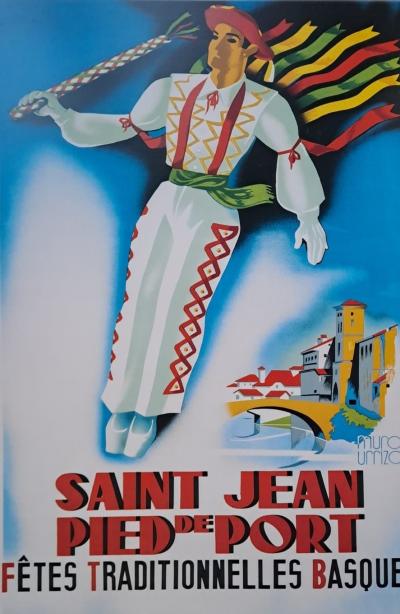 Muro URRIZA - Pays Basque - Fêtes traditionnelles à Saint-Jean Pied de Port - Affiche 2