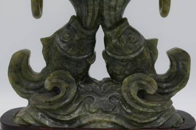 Chine - Grand vase couvert en serpentine verte 2