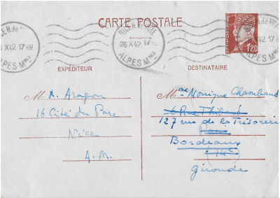 Louis ARAGON – Carte autographe signée 2