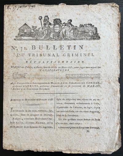 Charlotte CORDET – Bulletins du Tribunal Criminel - Révolution française 2