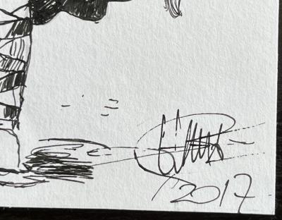 Philippe DRUILLET - Guerrier, 2017 - dessin original signé 2