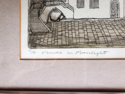 Irvin Amen VENICE in MOONLIGHT vers 1980 -  Lithographie originale 2