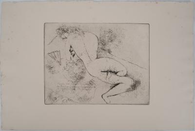 Marc CHAGALL : Grand nu à l’éventail, Gravure originale 1924 2