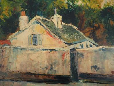 Elisée Maclet : Montmartre, la maison de la belle Gabrielle, vers 1930 - Huile sur panneau Signée 2