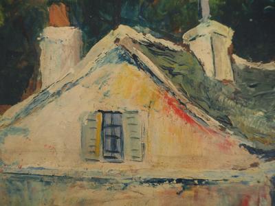 Elisée Maclet : Montmartre, la maison de la belle Gabrielle, vers 1930 - Huile sur panneau Signée 2