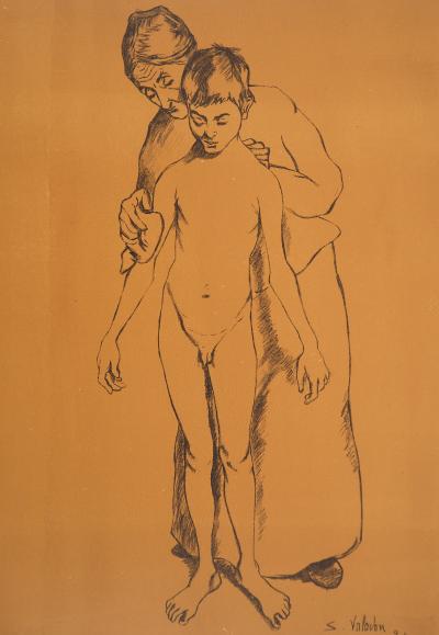 Suzanne VALADON : Grand-mère et Enfant, Lithographie signée 2