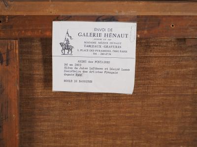 André DES FONTAINES : La moisson, Huile sur toile Signée 2