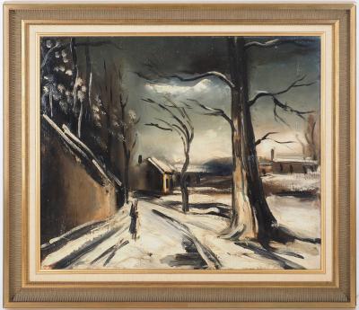 Maurice De Vlaminck (D’après) : Village sous la neige, Huile sur toile 2