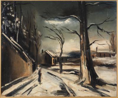 Maurice De Vlaminck (D’après) : Village sous la neige, Huile sur toile 2