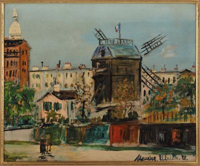 Maurice UTRILLO : Montmartre, Moulin de la Galette - Lithographie sur toile 2