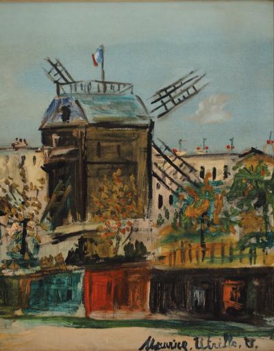 Maurice UTRILLO : Montmartre, Moulin de la Galette - Lithographie sur toile 2