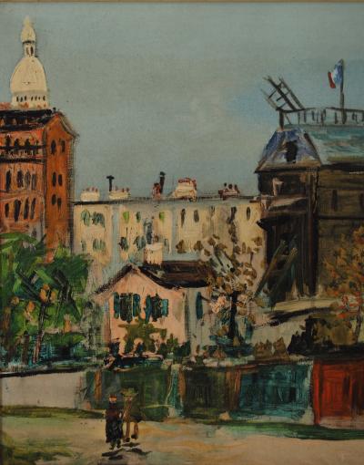 Maurice UTRILLO : Montmartre, Moulin de la Galette - Lithographie sur toile 2