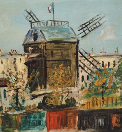 Maurice UTRILLO : Montmartre, Moulin de la Galette - Lithographie sur toile 2