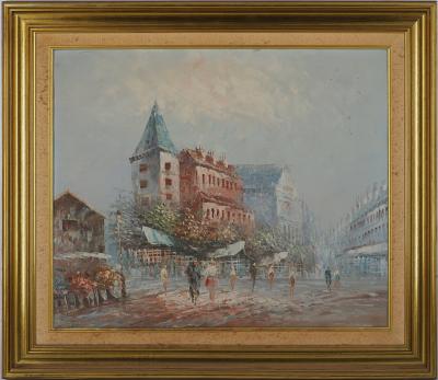 Caroline Burnett : Après-midi en ville, Huile sur toile 2
