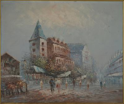 Caroline Burnett : Après-midi en ville, Huile sur toile 2